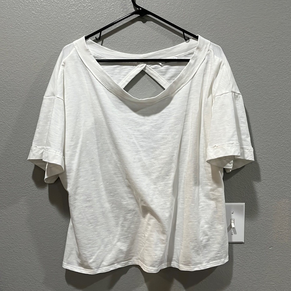 White Open Back Loose Top